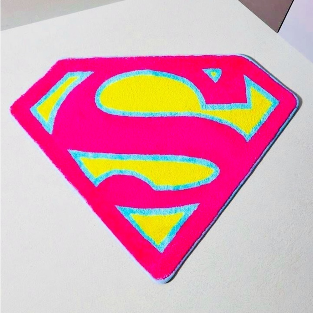 Superwoman Pink Non Slip Logo Mini Rug